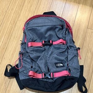 The North Face Charcoal/Coral Backpack with laptop pouch